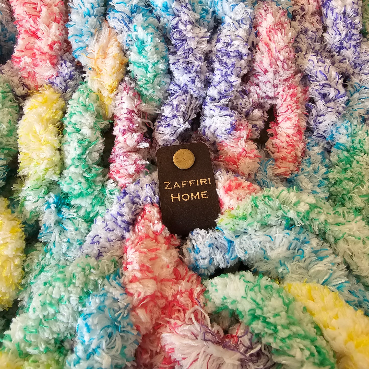Chenille Handknit Stroller and Small Throw Blankets