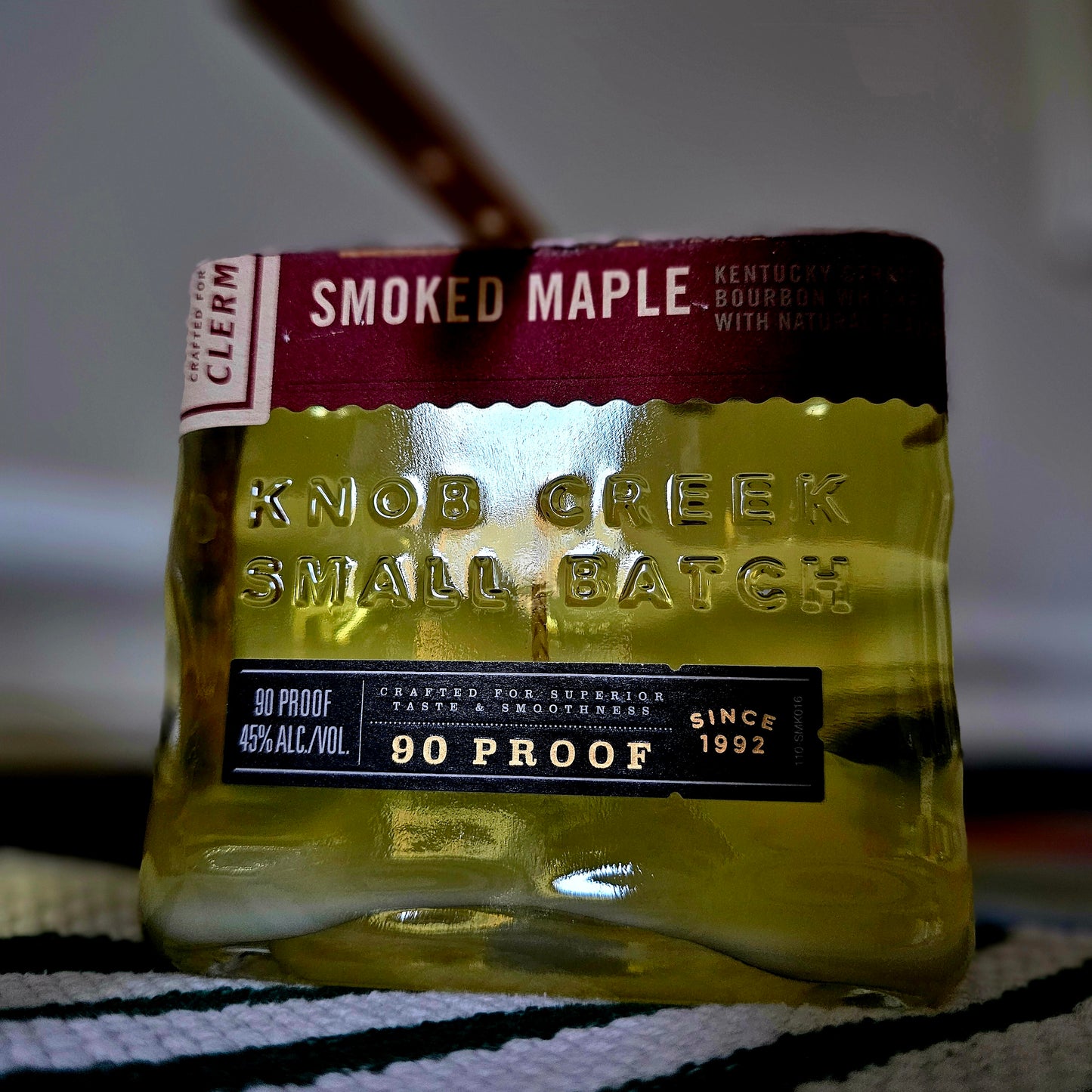 Smoked Maple Bourbon | 15oz Reclaimed Bourbon Bottle Candle