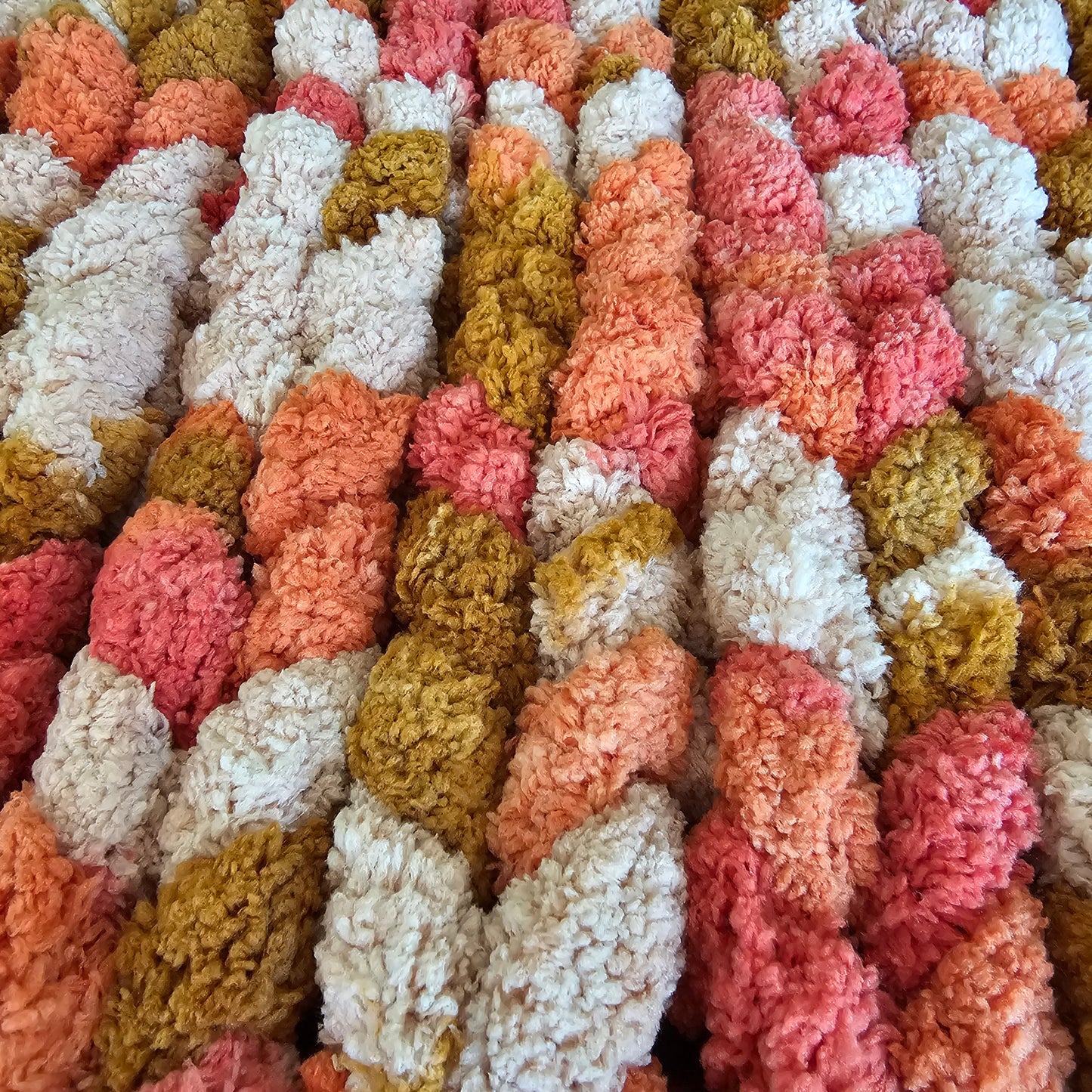 Chenille Handknit Stroller and Small Throw Blankets