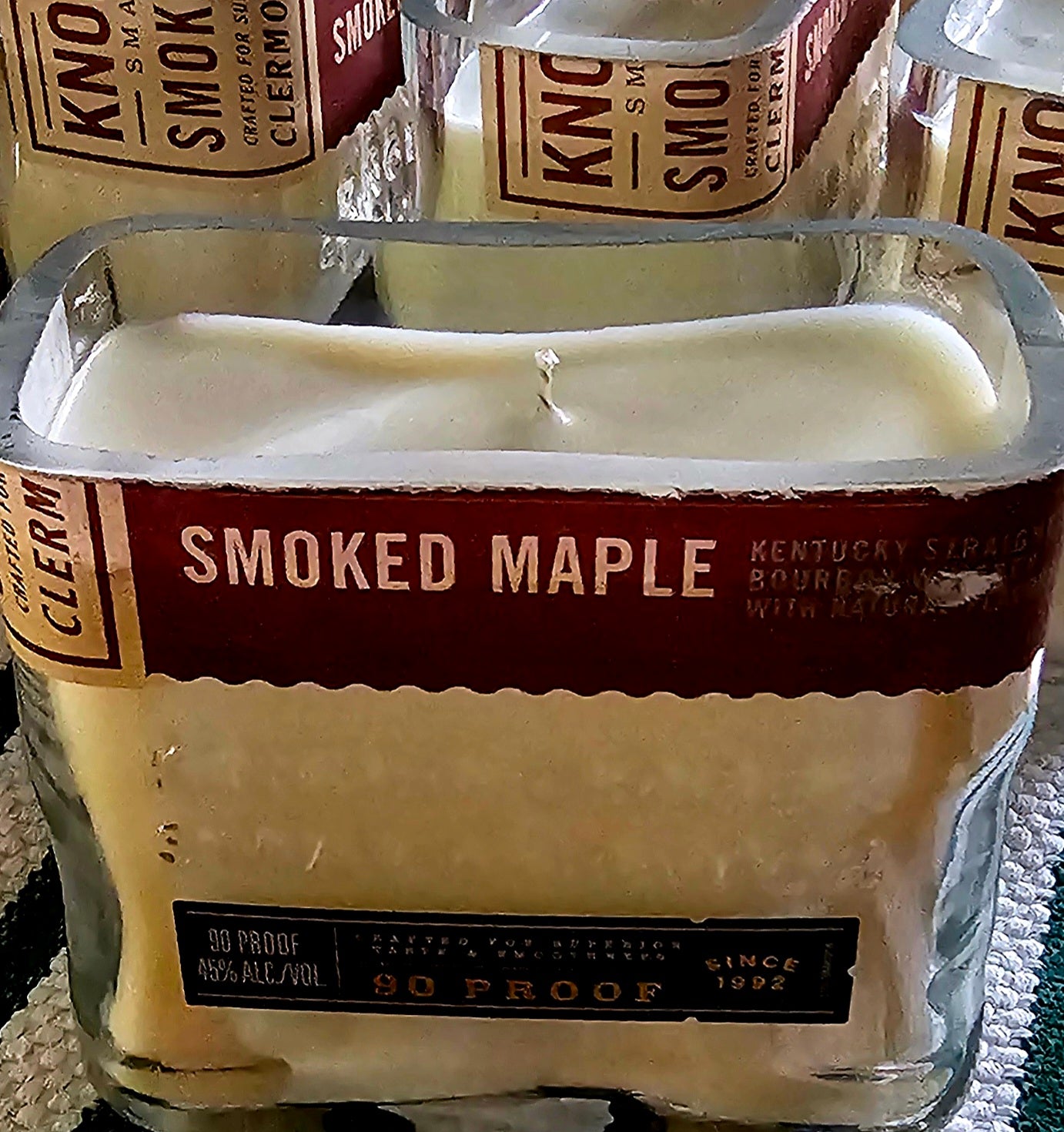 Smoked Maple Bourbon | 15oz Reclaimed Bourbon Bottle Candle