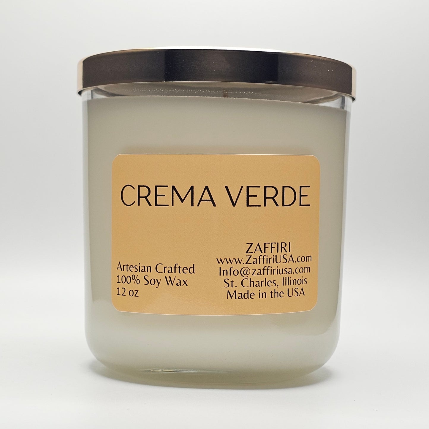 CREMA VERDE | 12oz Soy Wax Candle - Fragrance by ZAFFIRI