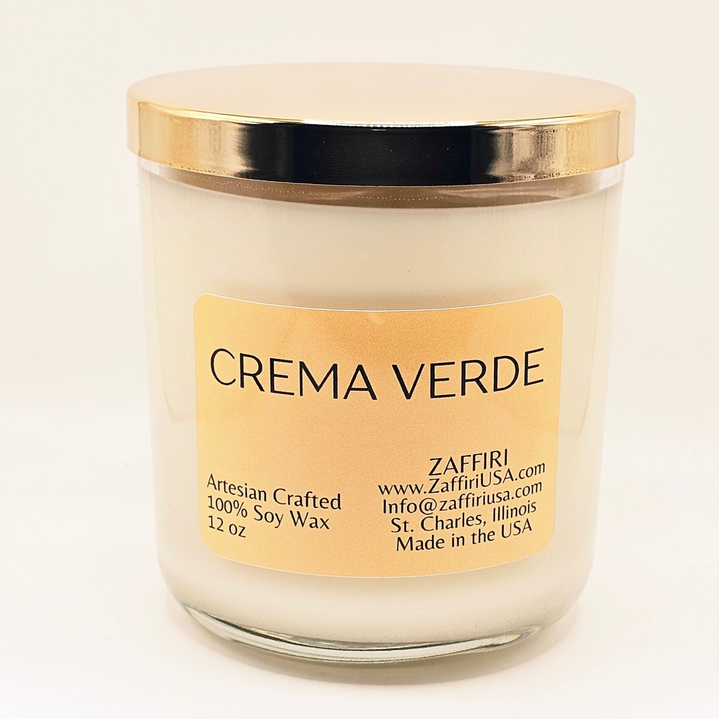 CREMA VERDE | 12oz Soy Wax Candle - Fragrance by ZAFFIRI