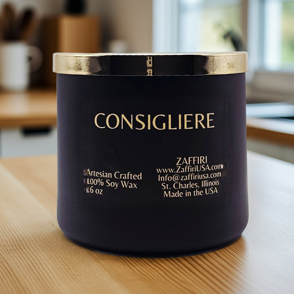 CONSIGLIERE | 16oz Soy Wax Candle - Fragrance by ZAFFIRI