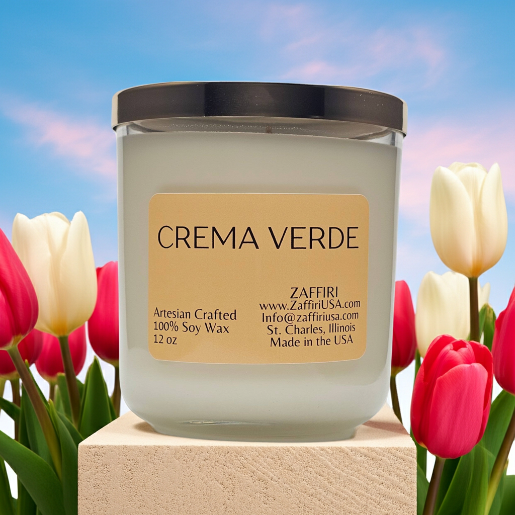 CREMA VERDE | 12oz Soy Wax Candle - Fragrance by ZAFFIRI