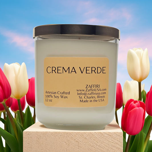 CREMA VERDE | 12oz Soy Wax Candle - Fragrance by ZAFFIRI