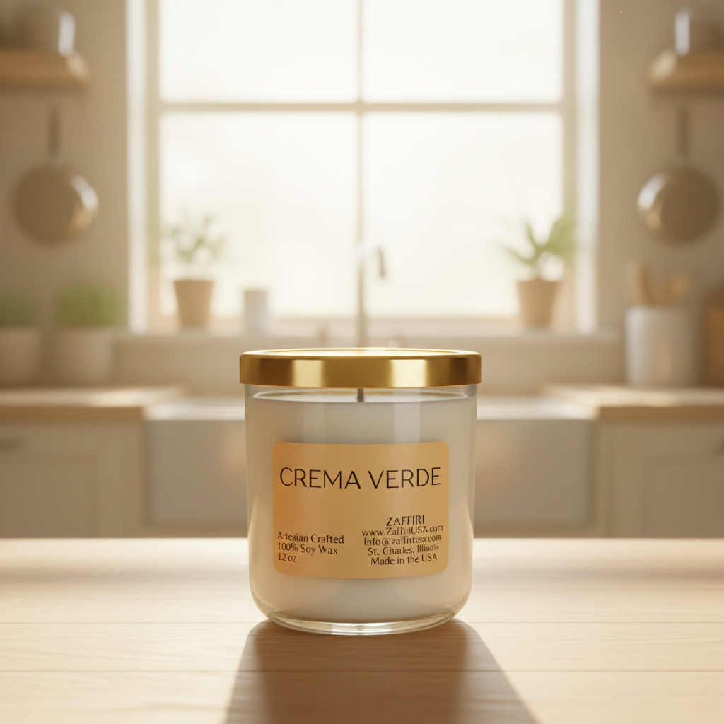 CREMA VERDE | 12oz Soy Wax Candle - Fragrance by ZAFFIRI