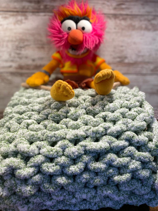 Chenille Handknit Stroller and Small Throw Blankets